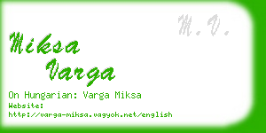 miksa varga business card